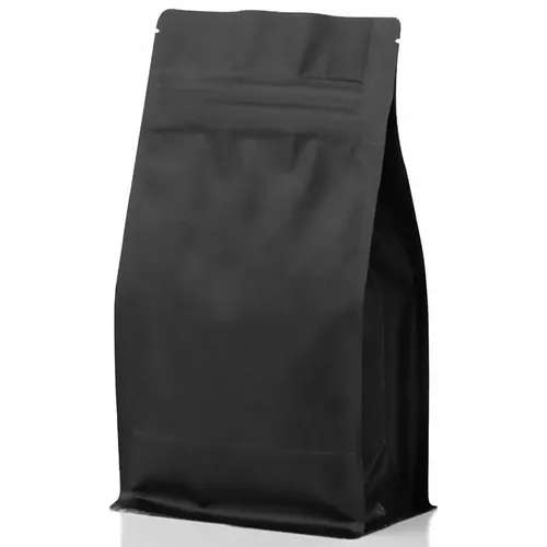 Pungă Ziplock NEGRU MAT cu baza plată - 250g Pachet 100 buc