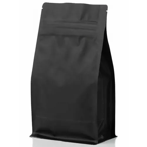 Pungă Ziplock NEGRU MAT cu baza plată - 500g Pachet 100 buc