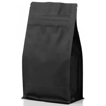 Pungă Ziplock NEGRU MAT cu baza plată - 250g Pachet 100 buc